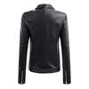 2022 Women's Short PU Leather Motorcycle Jacket - Spring/Autumn Fashion