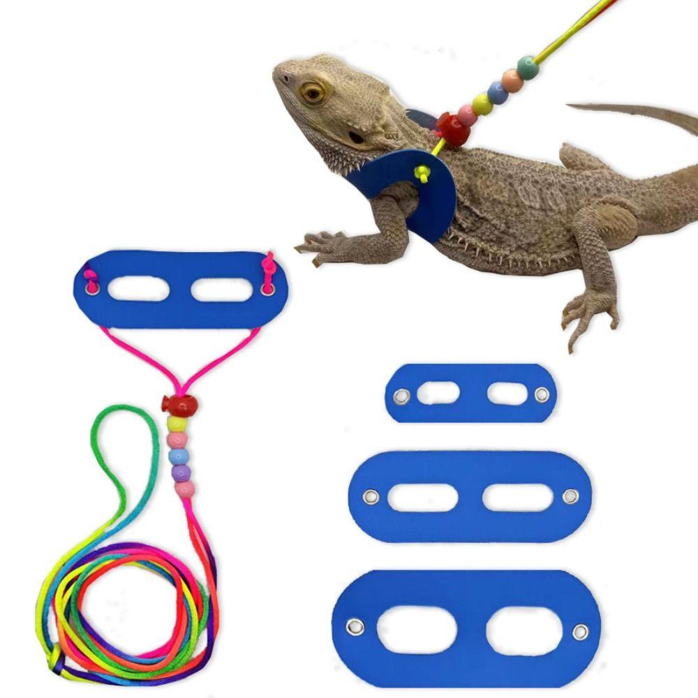 Adjustable Reptile Harness Set Soft Lizard Leash Durable Lizard Traction Rope Amphibians