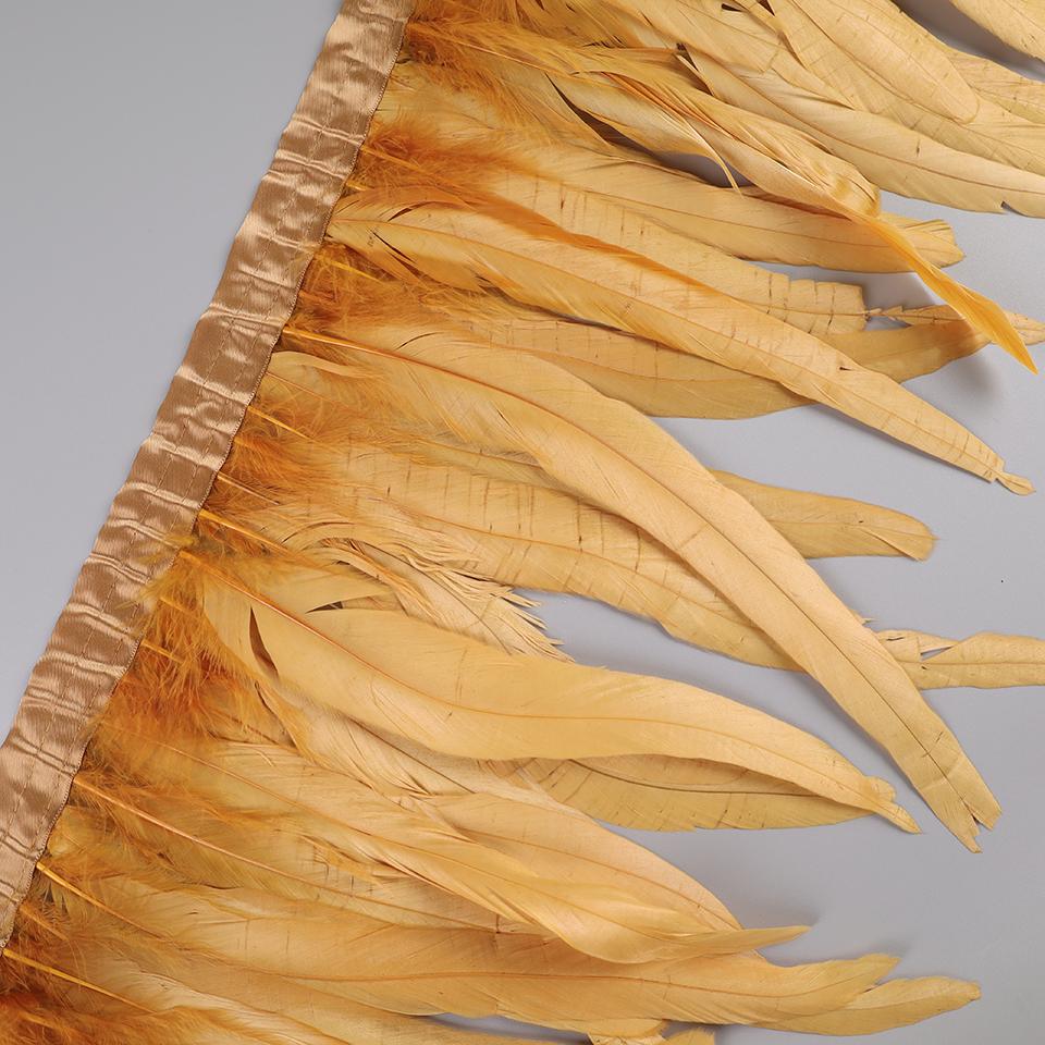 25-30cm Rooster Feather Trimming Chicken Feathers Trims Rooster Tail Feather Ribbon Dress Skirt Costume Carnival Decoration