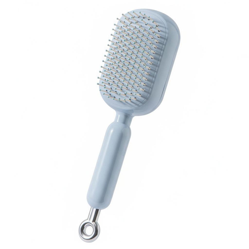 Retractable Cushion Comb Wet & Dry Use Portable Massage Comb Reusable Self Cleaning Hair Brush for Home Travel Office School