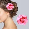 Simulation Rose Hair Clip Artificial Realistic Elegant Non-slip Sweet Lightweight Accessories Fake Flower Clamp Pure Color Bride Bridesmaid for Party