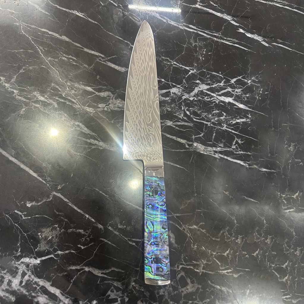 8 Inch Chef Knife 73-layers Damascus AUS-10 Steel Blade Cleaver Slicing Japanese Kitchen Knife Hexagonal Abalone Shell Handle