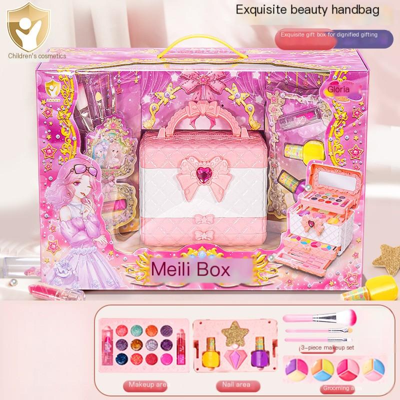 Kinderen wasbare make-up meisjes speelgoed - Kinderen make-up kit voor meisjes, echte make-up set, kleine meisjes make-up kit voor peuters kinderen pr