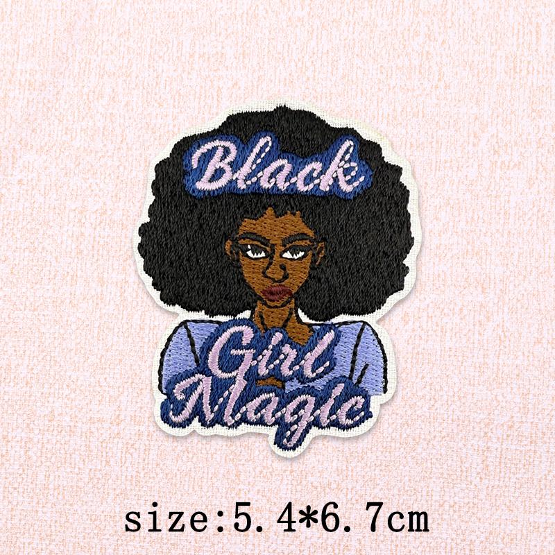 Black Girl Embroidery Patch Iron On Patches For Clothing Black Girl Magic Patches On Clothes DIY Sewing Ironing Patch Applique