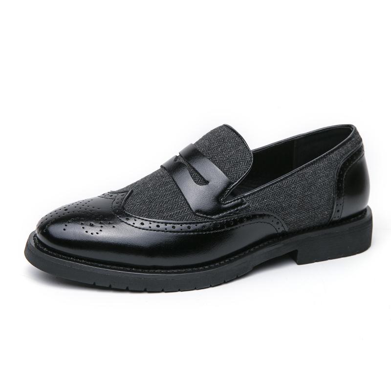 British Style Trendy Men's Leather Casual Shoes Party Banquet Formal Shoes Men's Pointed Toe Shoes for Wedding Wear-resistant