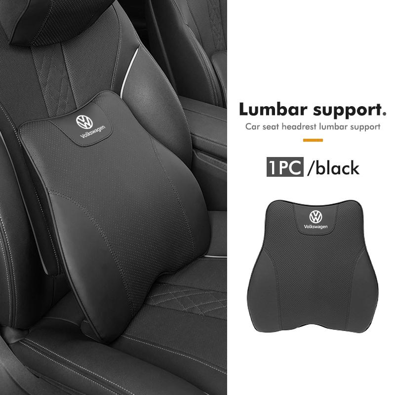 Valve Stems Caps For Volkswagen VW Car Back Pillow Napa Leather Memory Cotton Headrest Lumbar Support Scirocco Passat Polo B5 B6 QQ2