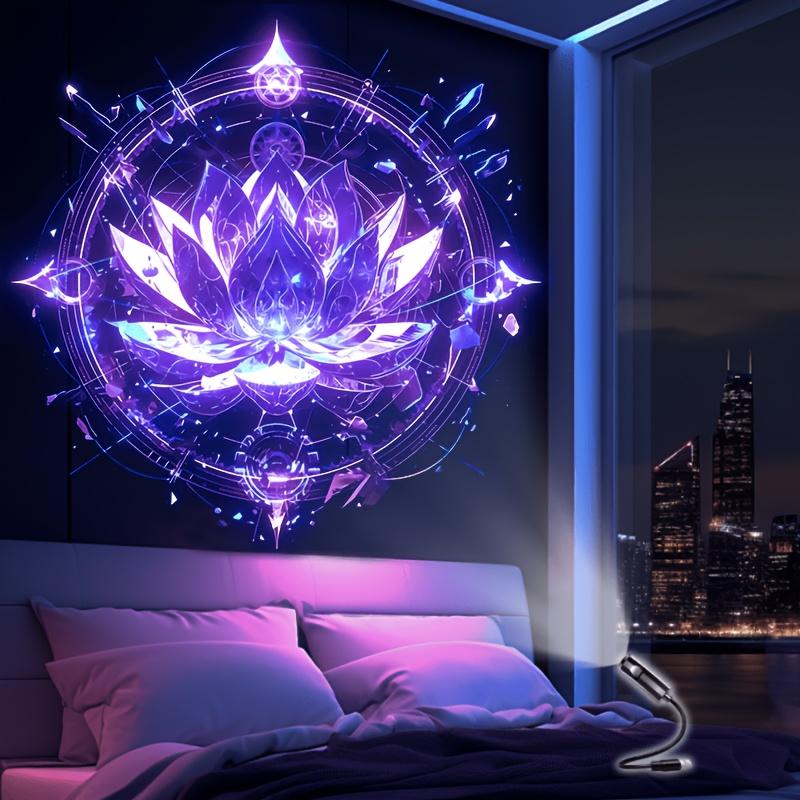 Dreamy Starry Sky Mandala Decorative Led Projection Lamp With 3/6 Pcs Projection Patterns Ceiling Decorative Night Light