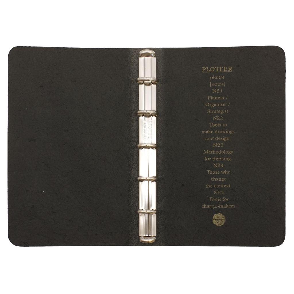 System Notebook Plotter Mini 5 Size Pueblo Ring Diameter 11mm Leather Binder 7 [Black]