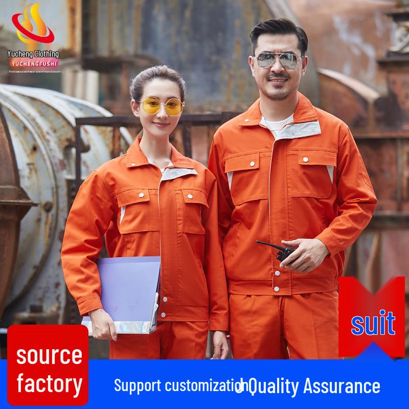 Men's Long Sleeve Workwear Set - Durable Spring/Autumn Top for Auto Repair, Welding, Construction, and Labor Protection.