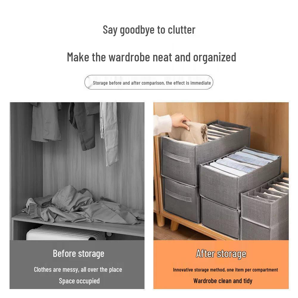 Cutie de depozitare compartimentată tip sertar pentru haine, pantaloni și șosete