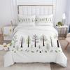 3PCS Single-sided Printed Bedding Set ,Comforter Animal Plant Flowers Leaves Duvet Bedding Cover Pillows Comfortable Bedspreads