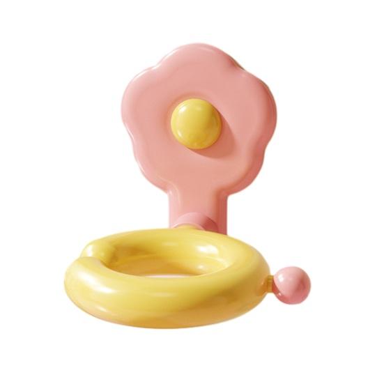 Flower Hair Dryer Holder Universal Adjustable Hair Dryer Stand Adhesive Wall Mount Dryer Organizer for Bathroom Compatible with Most Models