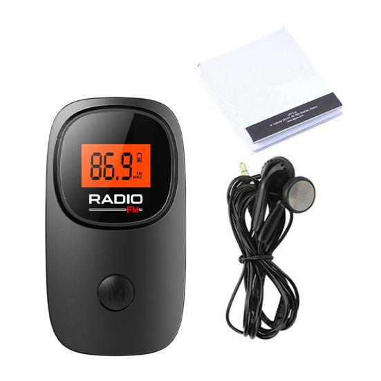 Kapesní rádio se sluchátky na baterie Mini přenosné rádio s digitálním laděním Pohodlné