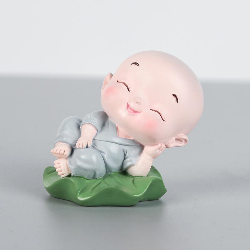 1-5pcs Creative Home Decoration Car Ornaments Childhood Monks Cute Resin Crafts Ornaments Bedroom Tea Room Office Ornaments Gift