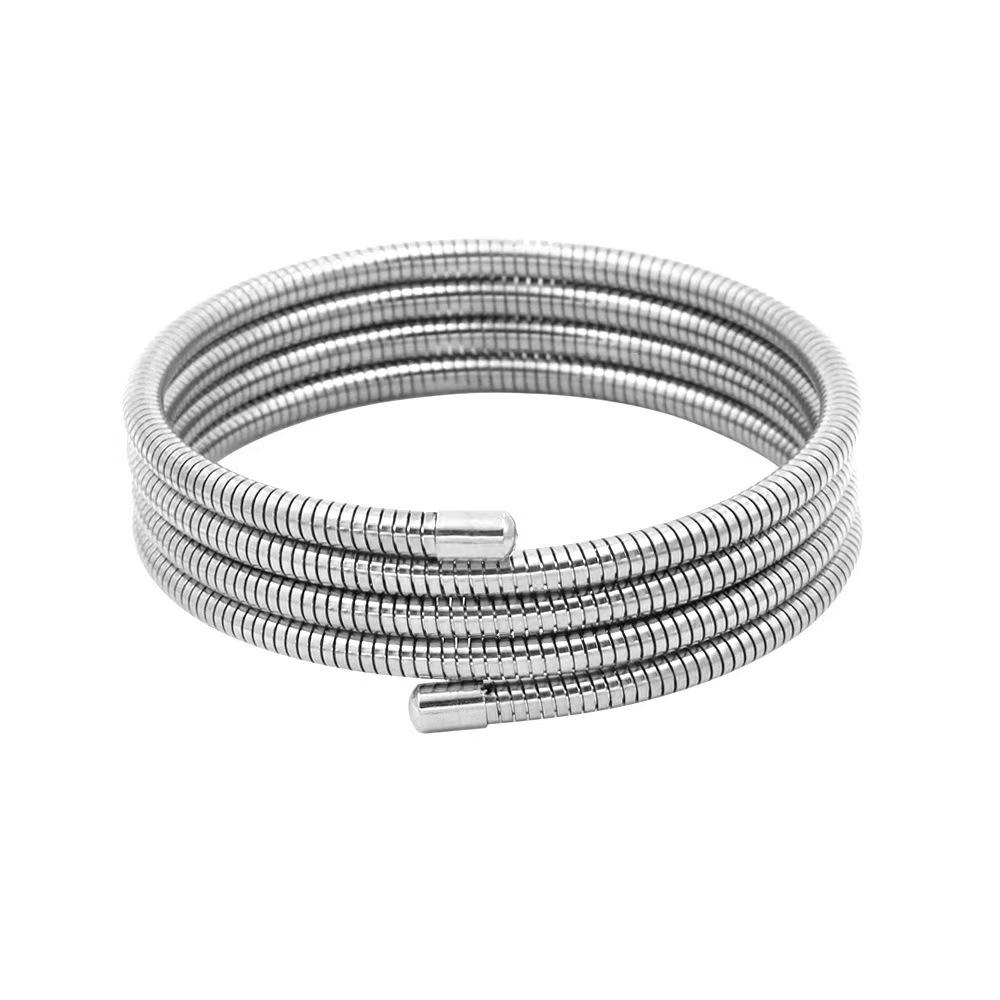 Men'S And Women'S Metal Springs Stack Four-Layer Bracelets, Personalized Trendy Bracelets, Exaggerated Cold Wind Bracelets