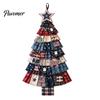 Durchdachtes handgemachtes Geschenk für Weihnachten Türhänge-Set, Patchwork-Baumdekoration DIY Nähen Texturiertes Stoff-Wandset, Rustikales Bauernhaus-Feiertags
