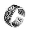 Lotus Heart Sutra Retro Thumb Ring: Stylish Chinese Design for Men and Women