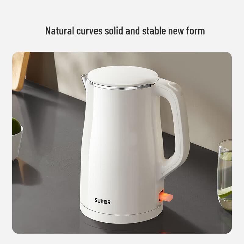 Supor 1.7L Double-Layer 304 Stainless Steel Electric Kettle