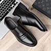 Mote Casual Lær Herre Formelle Business Sko Elegante Dress Loafers Enkle Slip-on Flats Fritid Gå Kjøresko Mann Oxford Sko