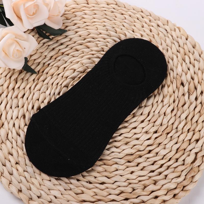 

Женские хлопковые невидимые носки-невидимки, нескользящие летние яркие однотонные силиконовые короткие носки, модные милые тонкие носки-лодочки One size чёрный