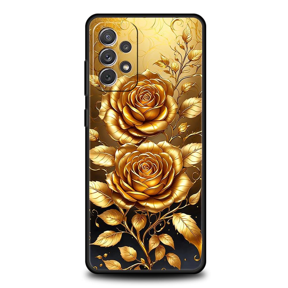 

Чехол для телефона Samsung Galaxy A13 A15 A17 A07 A21S A22 A23 A25 A31 A73 A32 A52 A52S A41 5G Мягкий ТПУ Корпус Золотой Розовый Любовь Сердце Samsung A41