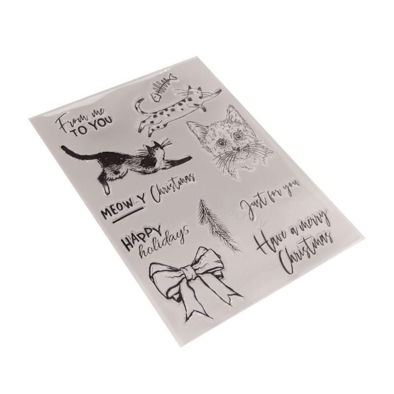 Christmas Clear Stamps Vintage Silicone Seals DIY Scrapbooking Card Making 6XDE