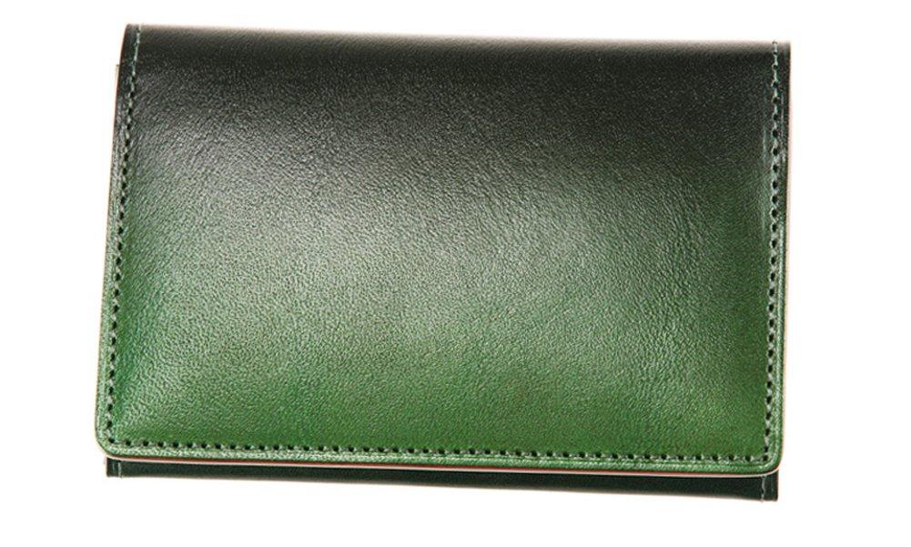

URUSHI Lacquer Business Card Holder with Genuine Made in Day 4330 [CYPRUS] - - Sasagusset, Leather, Japan, Father s Gift, Green, зелений