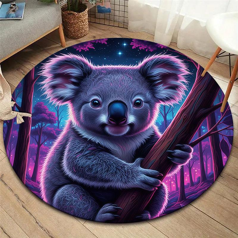 

Neon line animals Round Area Rug,Carpet Rug for Living Room Bedroom Sofa Playroom Decor,Non-slip Floor Mat 80cmx80cm