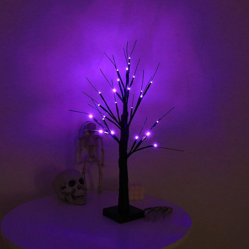 Purple Halloween LED Tree Lights for Home & Living Room Decoration - Ghost Festival Branch Lights