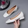 New Square Head Shallow Mouth Square Heel Small Leather Shoes Women's Elegant Fashion High Heels Dress Shoes Zapatos Mujer
