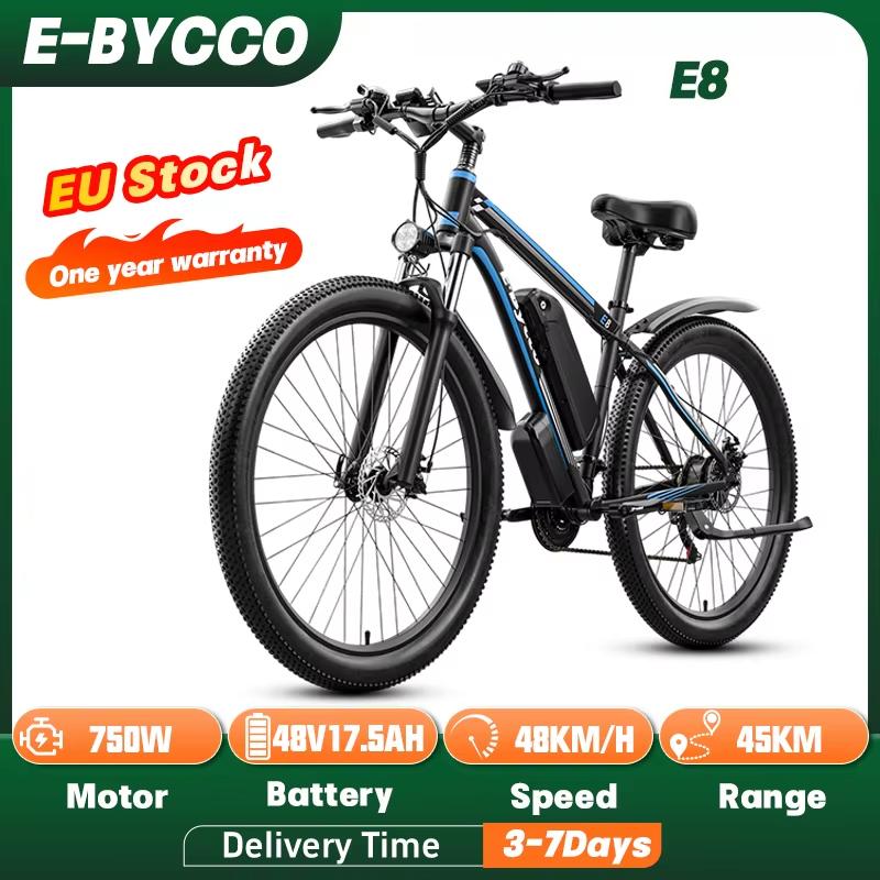 E-BYCCO E8 Ebike da Viaggio per Adulti Motore 750W Batteria 48V 17.5Ah Bicicletta Elettrica per Pendolarismo Urbano Pneumatico 29*2.1" Mountain Bike Elettrica