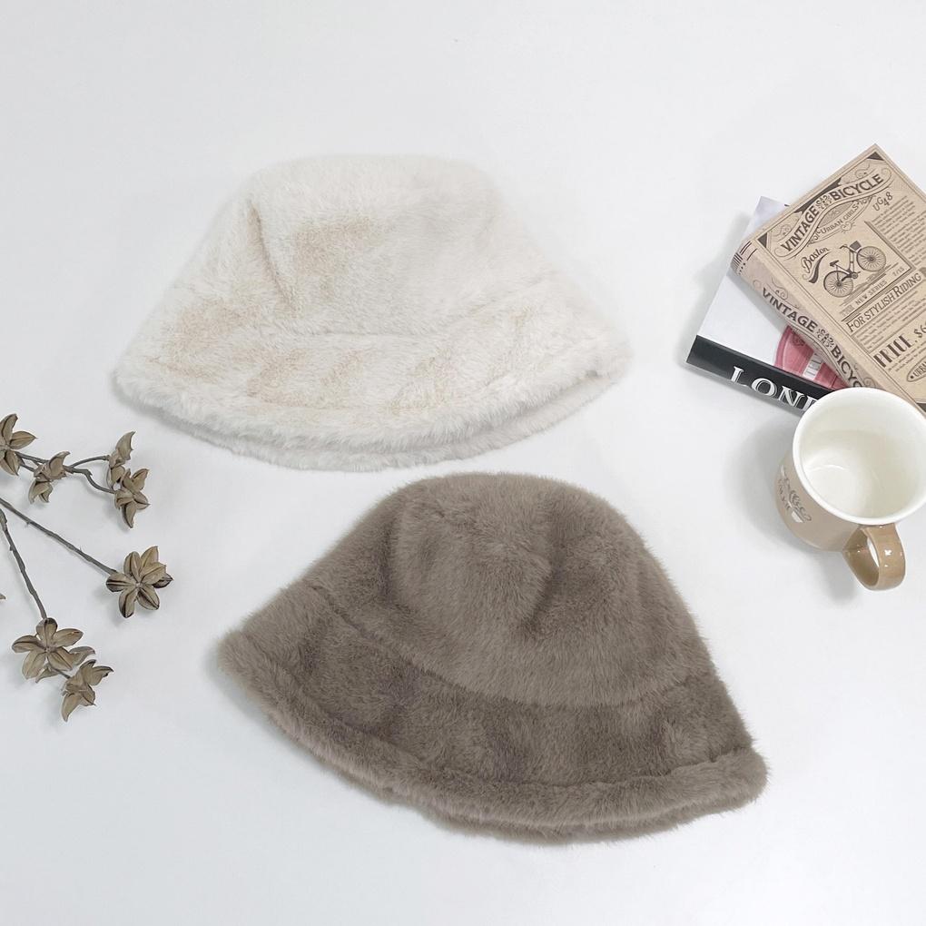 Women's Men's Daily Fur Plain Bucket Hat
