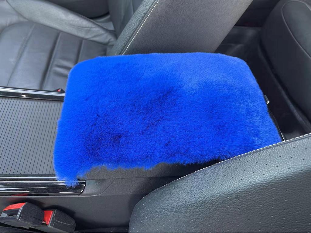 Plush Rabbit Imitation Car Armrest Pad - Universal Interior Decoration Cover