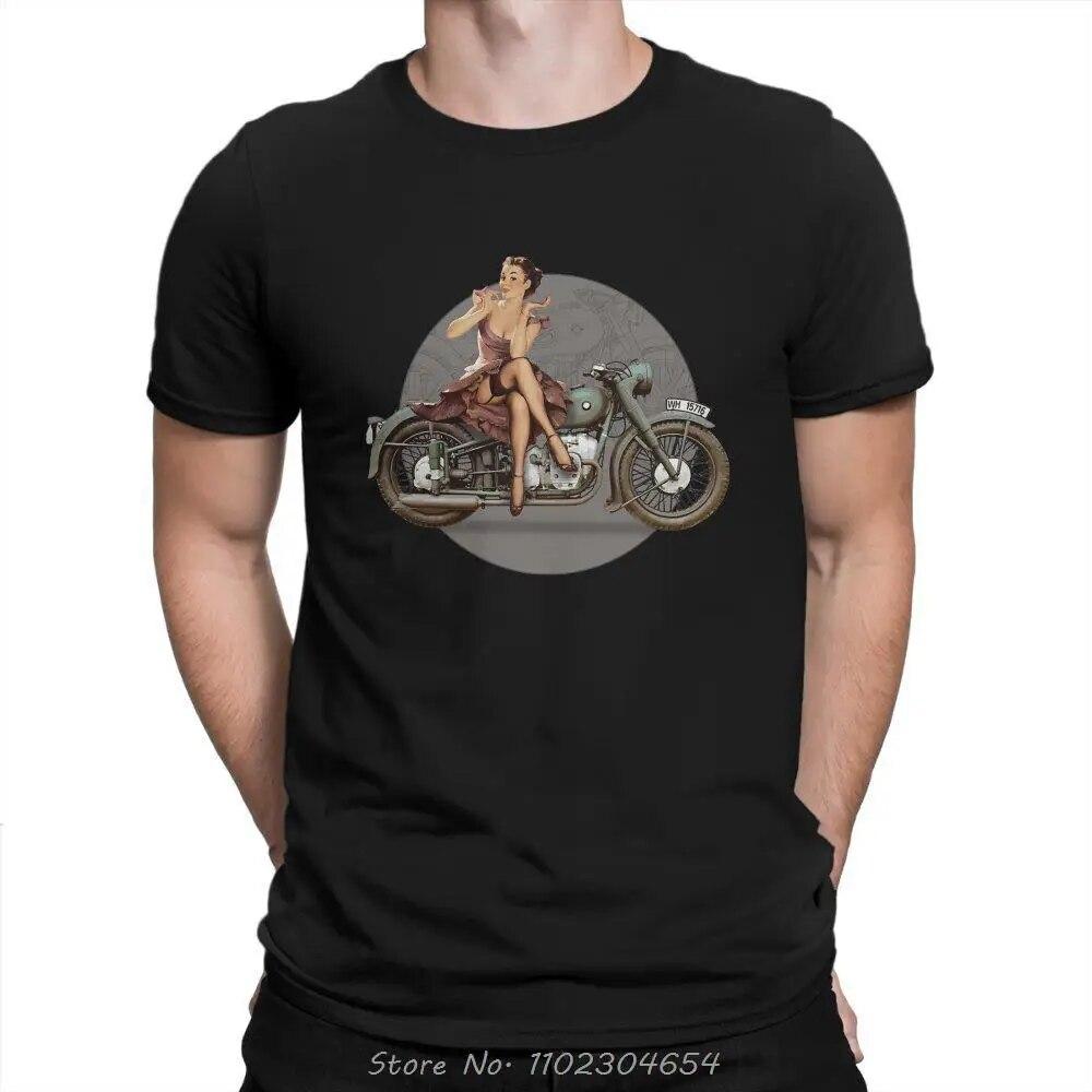 Pin Up Girl Motocyklové tričko Unisex Grafika Ležérní Bavlněné tričko s výstřihem do O Hip Hop Trička Harajuku Streetwear