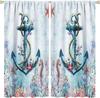 Anchor Curtains  Ocean Animal Coral Beach Nautical Theme Print Pattern Window Drapes for Bedroom Kitchen Window 2 Panels W42 X L4