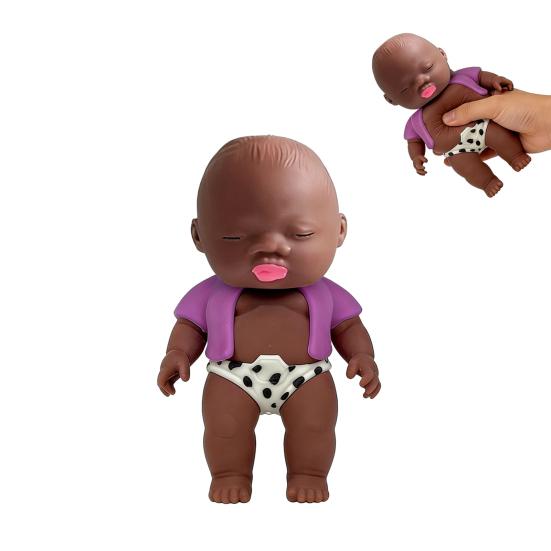 Black Babies Stress Relief Toy Slow Rising Anxiety Relieving Mini Baby Squeeze Toy