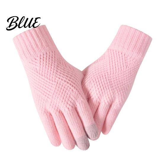 Touch Screen Knit Gloves for Cold Weather Knitted Touchscreen Men Women Winter Warm Thermal Gloves Thickened Soft Acrylic Cycling Plush Lining