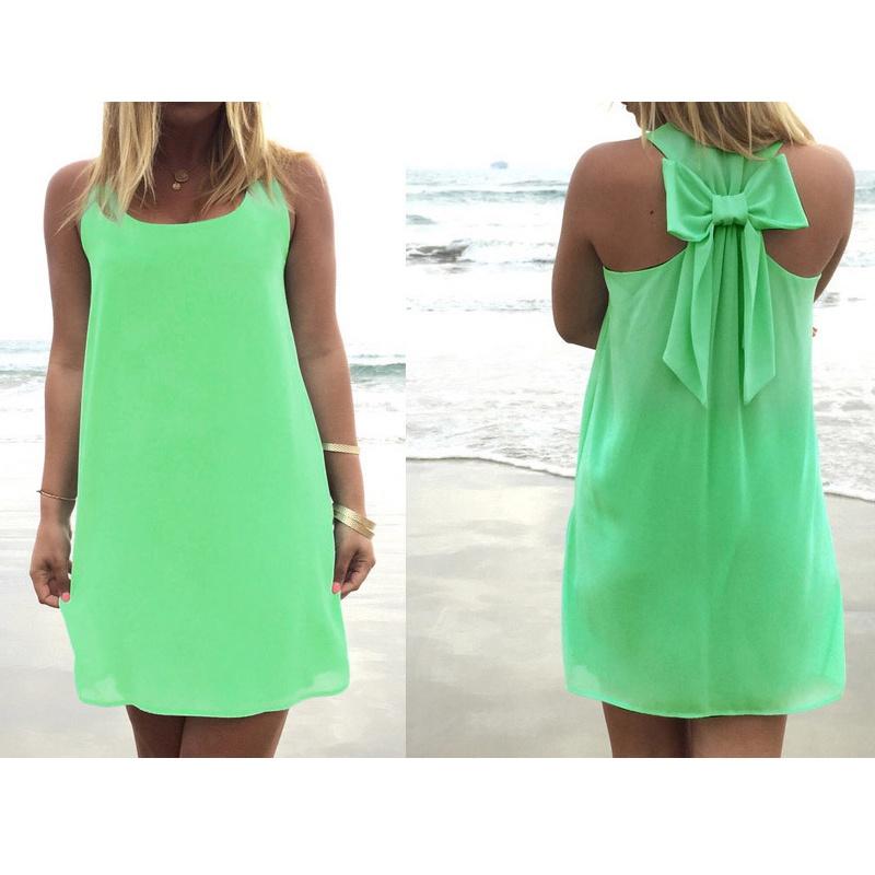 Luxurious Summer Beach Seaside Vacation Sexy Dew Shoulder Chiffon Dress For Women