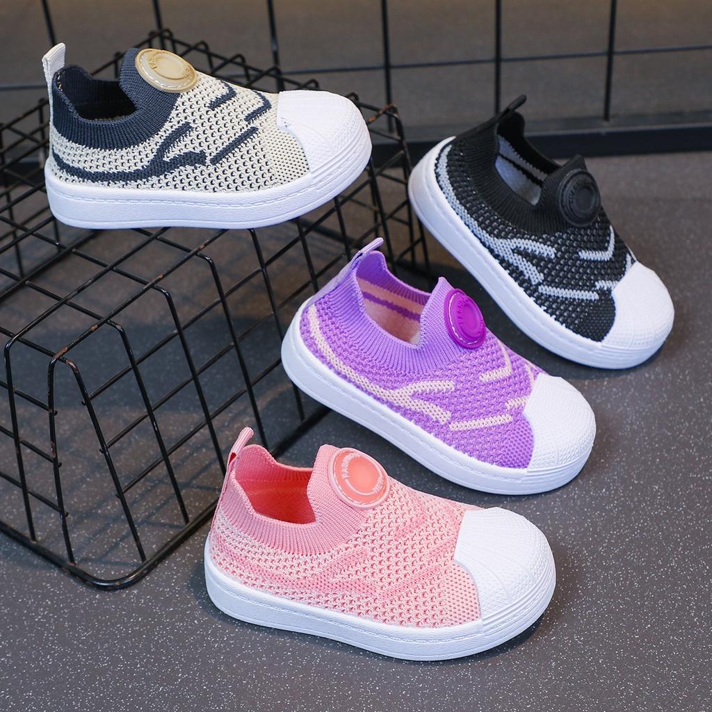 Children's Sports Shoes Breathable Fly-woven Mesh Shoes 2025 Spring and Autumn New Boys Mesh Board Shoes Soft-soled Girls Casual Shoes