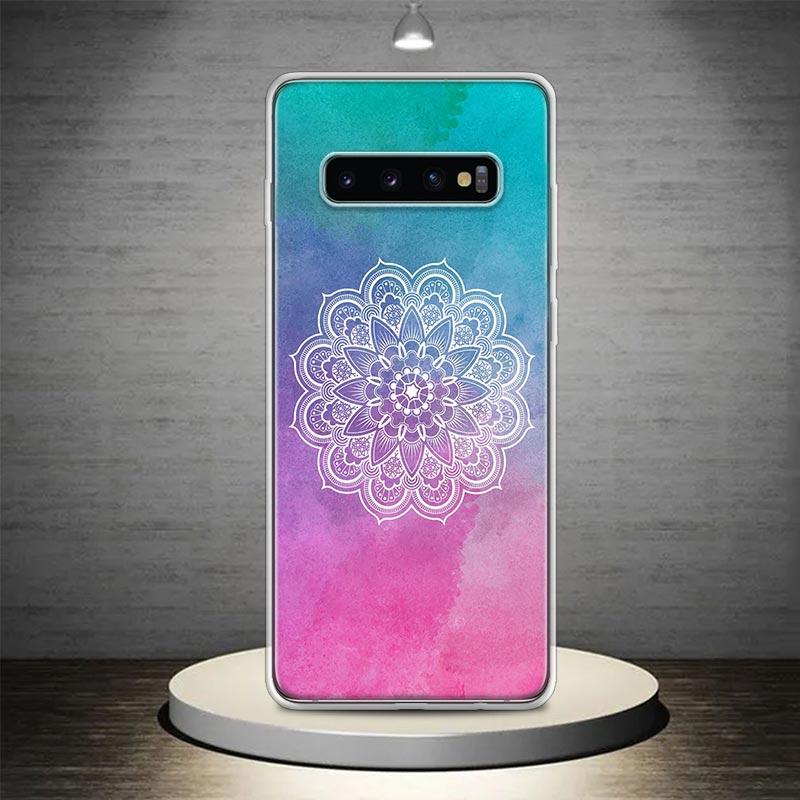 Totem Mandala Colorful Flower Phone Case Shell for Samsung Galaxy S22 S23 S24 S25 Ultra S21 FE S20 Plus S10 + S25Edge Soft Patte