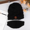Warm Knitted Hat And Face Mask Set Winter Slouchy Beanie With Lightweight Warm Ear, Neck & Cheek Cover For Outdoor Sports