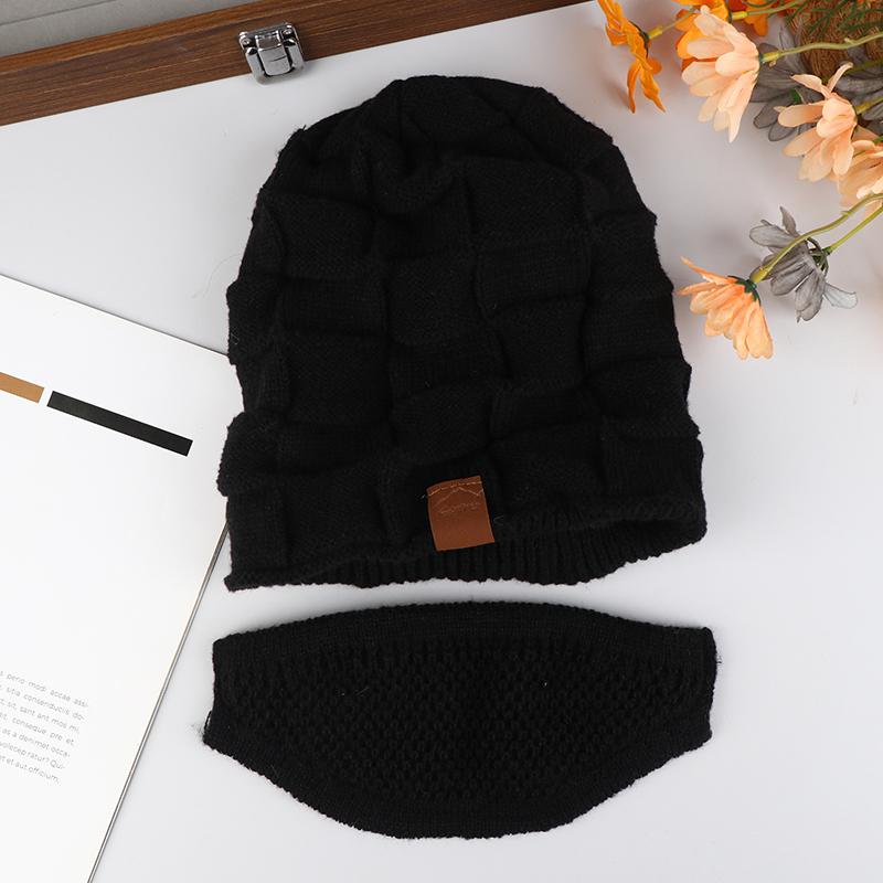 Warm Knitted Hat And Face Mask Set Winter Slouchy Beanie With Lightweight Warm Ear, Neck & Cheek Cover For Outdoor Sports