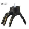 Battery Operated Lamps Halloween Pumpkin Night Light, LED Spooky Skeleton Desk Lamp, Electric Decorative Lights Candle Light for Holiday Party