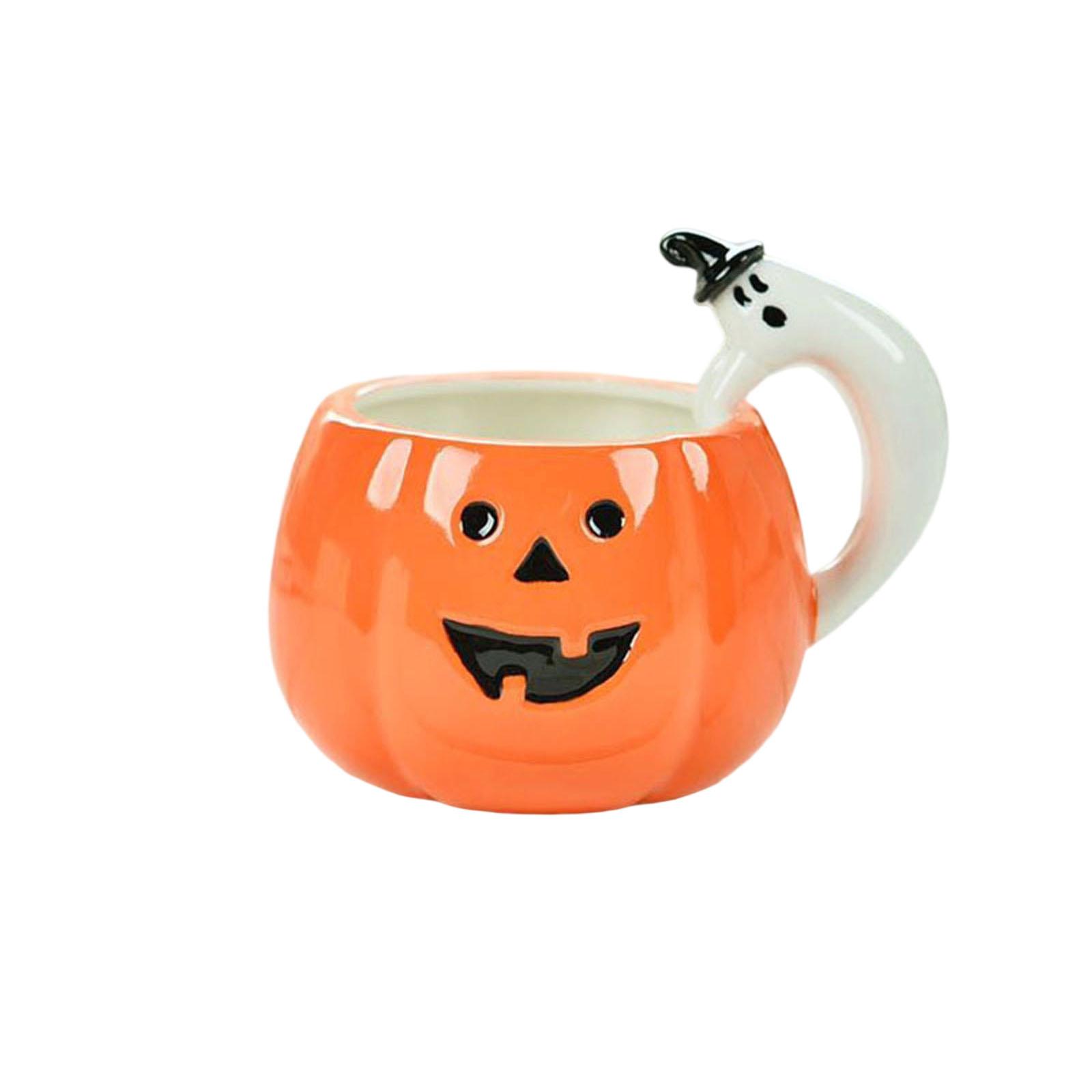 

Кружка на Хэллоуин Кружка с тыквой Подарок для тематической вечеринки Керамическая кружка Забавная кружка Подарок Подходит для детей, женщин, мужчин One Size
