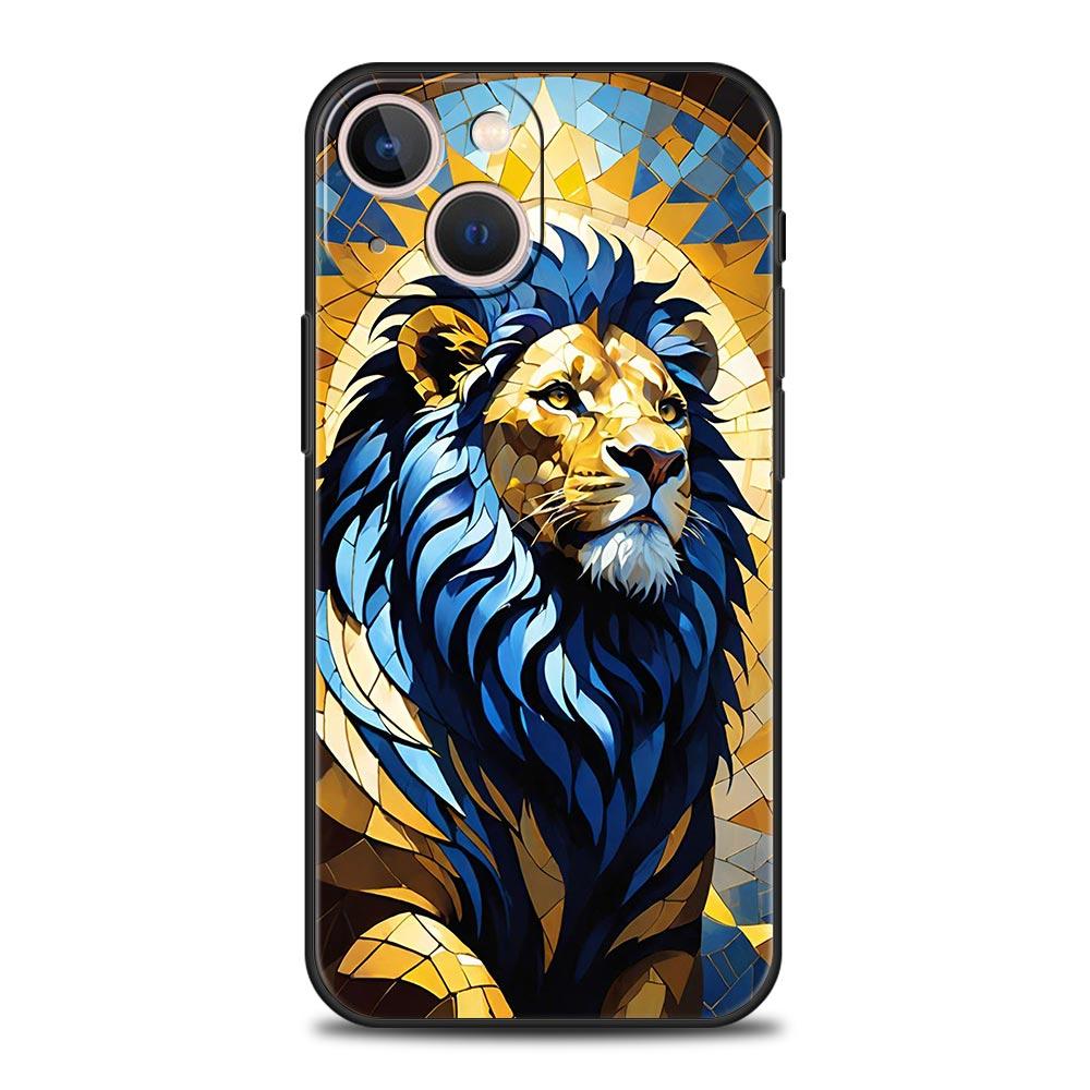 

Cross Pattern Bicolor Lion Phone Case Cover for iPhone 17 16 15 14 13 12 11 Pro Max 17 Air Plus Shockproof Soft TPU Shell Fundas iPhone 11 Pro