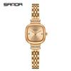 Sanda 7052 Fashion Square Diamond Watches For Women High Quality Waterproof Leather Quartz Watch Luxury Elegant Ladies Watches
