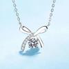 Girl Friend Valentine's Day 18K White Gold Daughter Birthday Gift Necklaces  Moissanite Diamond Women Christmas Gift