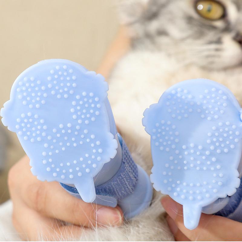 4pcs/set Dog Rainshoes for Small Medium Dogs Anti-slip Rain Boots Anti-dirty Outdoor Dog Shoes Puppy Ankle Boots Dog Accessories