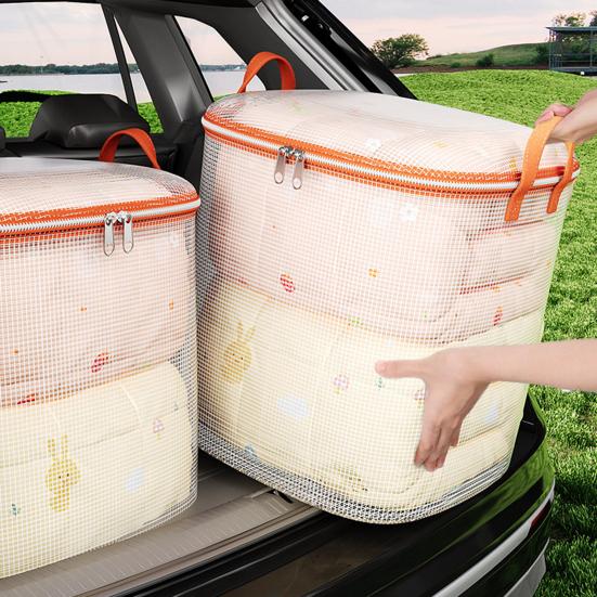 Extra Large Waterproof Quilt Storage Bag with Handles Transparent PVC Moving Bag Clear Viewing Bedroom Organizer