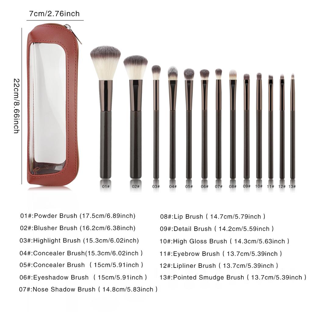 13pcs Makeup Brushes with Storage Bag Soft Fluffy Cosmetic Foundation Powder Eyeshadow Kabuki Blending Beauty Tool Makeup